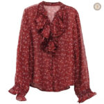 Chemise Western Bordeaux pour femme