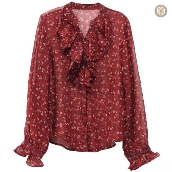 Chemise Western Bordeaux pour femme