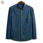 Chemise denim pour homme, look western décontracté