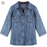Chemise Western Denim Femme Bordurée