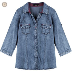 Chemise Western Denim Femme Bordurée