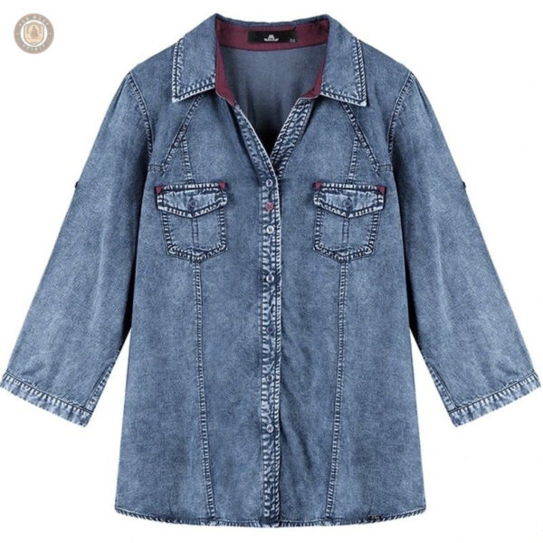 Chemise Western Denim Femme Bordurée