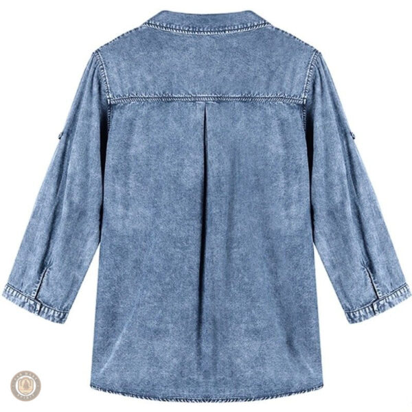 Chemise en denim pour femme, style western élégant