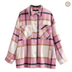 Vêtement western féminin à motifs carreaux, coupe ample