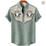 Vêtement masculin manches courtes, style western décontracté