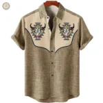 Chemise à motifs western pour homme, élégance casual
