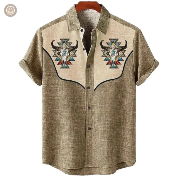 Chemise à motifs western pour homme, élégance casual