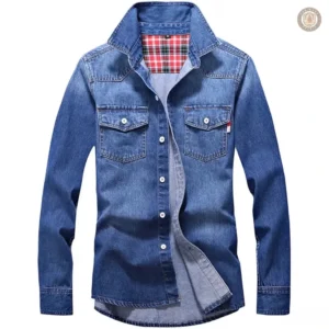 Chemise Western en jean pour homme, style décontracté