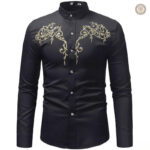 Chemise Western Noire pour homme, style intemporel