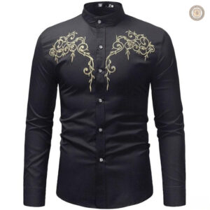 Chemise Western Noire pour homme, style intemporel