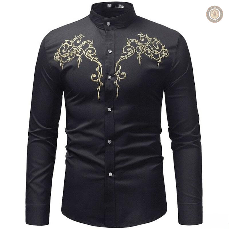 Chemise Western Noire pour homme, style intemporel
