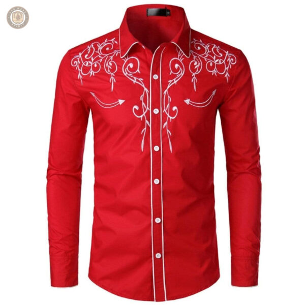 Chemise rouge style western pour homme