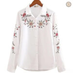Chemise blanche style cowboy pour femme
