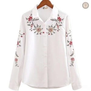 Chemise blanche style cowboy pour femme
