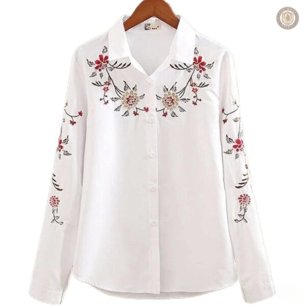 Chemise blanche style cowboy pour femme