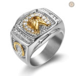 Bague western avec motif fer à cheval, style cowboy chic