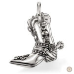 Collier argenté Botte Country, style western élégant