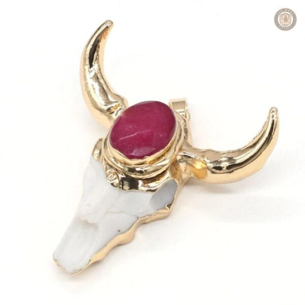 Bijoux western avec crâne de buffle en pendentif