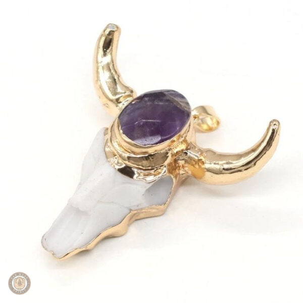 Collier avec pendentif crâne inspiré du western