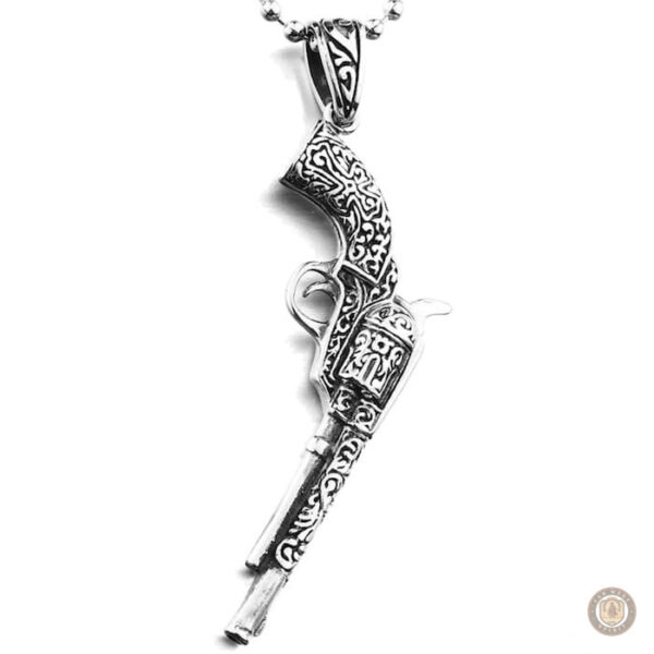 Collier Western avec design de revolver élégant
