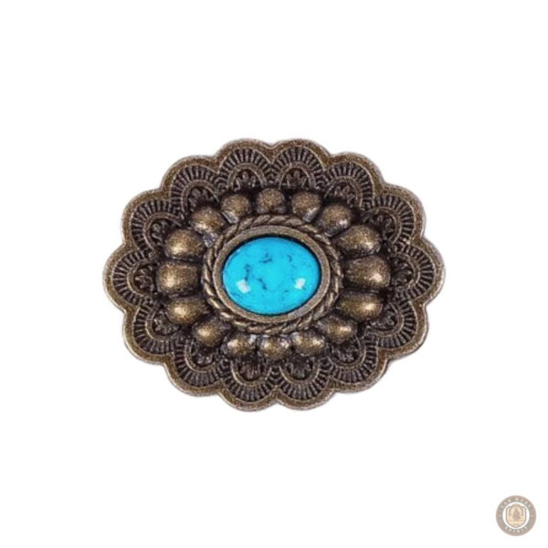 Conchos Fleur Turquoise - 10 pièces décoratives