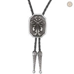 Bolo tie en cuir avec embout en métal