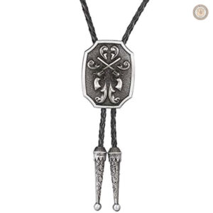 Bolo tie en cuir avec embout en métal