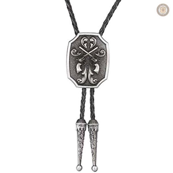 Bolo tie en cuir avec embout en métal