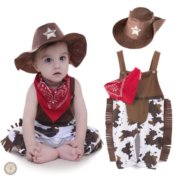 Déguisement bébé cowboy avec chapeau et accessoires western