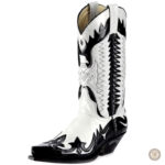 Bottes western blanches et noires pour femme