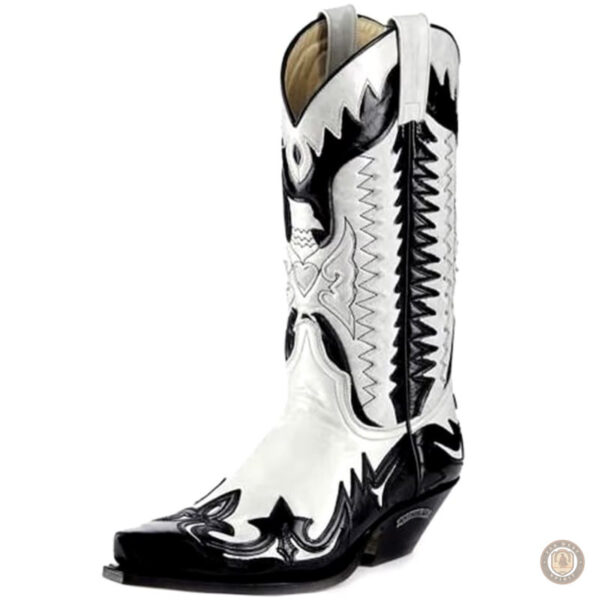 Bottes western blanches et noires pour femme