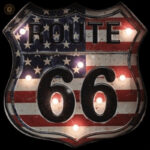 Enseigne lumineuse Route 66 pour décoration western