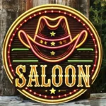 Accessoire de décoration western, enseigne vintage style saloon