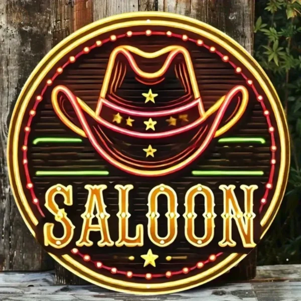 Accessoire de décoration western, enseigne vintage style saloon