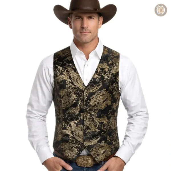 Gilet costume cowboy élégant pour homme