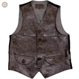 Vêtement western en cuir pour homme