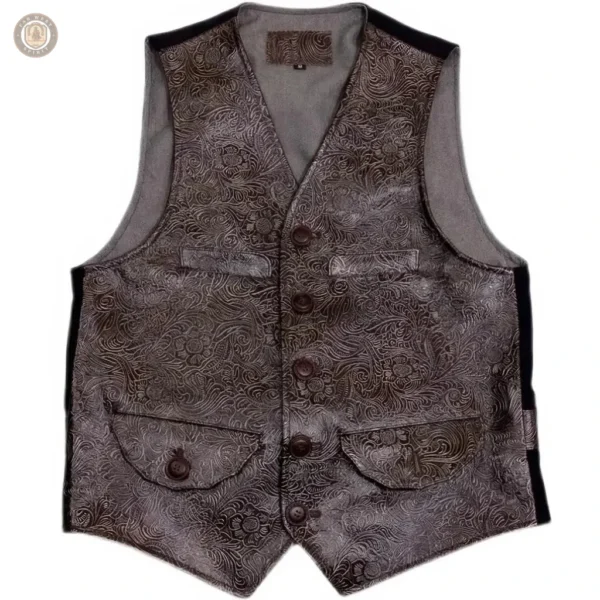 Vêtement western en cuir pour homme