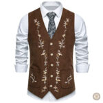 Veste western en cuir marron pour look cowboy