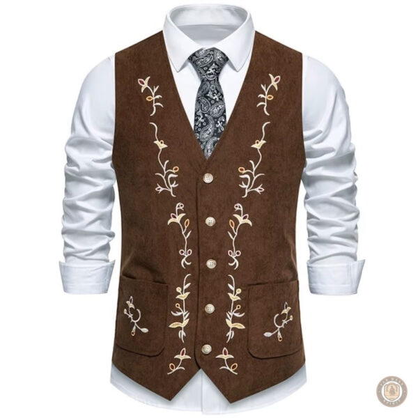 Veste western en cuir marron pour look cowboy