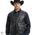 Gilet Cowboy Noir pour homme, style western élégant