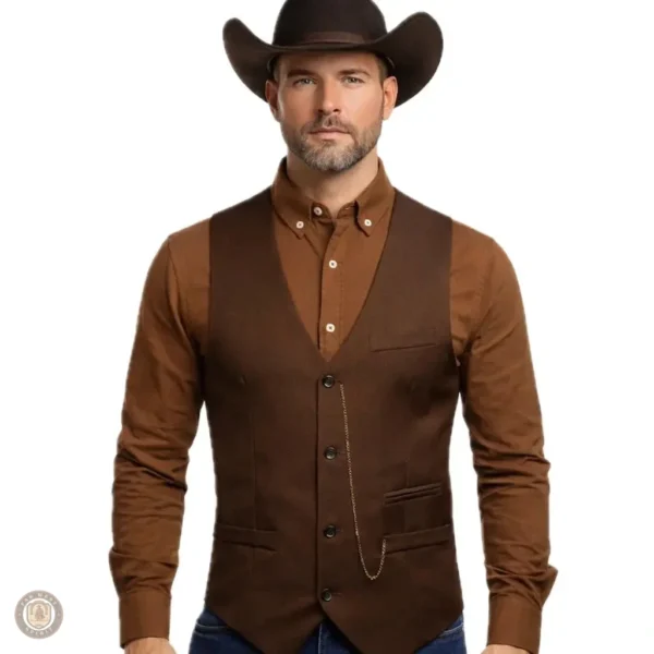 Gilet homme style cowboy en denim pour un look western