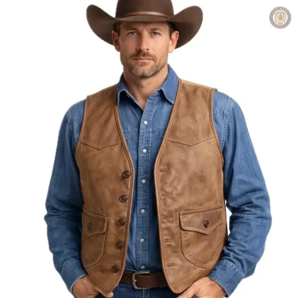 Gilet Cowboy Vache pour homme en style western