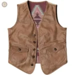 Gilet en denim à motif vache pour look rustique