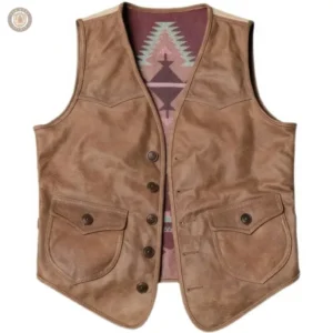 Gilet en denim à motif vache pour look rustique
