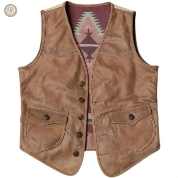 Gilet en denim à motif vache pour look rustique