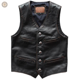 Vêtement western en cuir pour homme