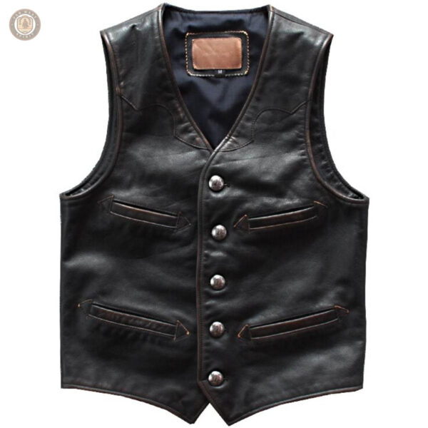 Vêtement western en cuir pour homme