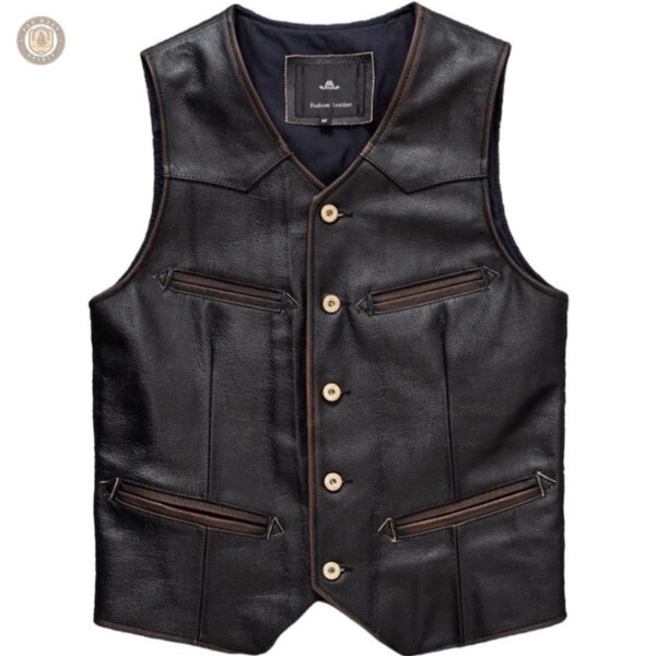 Veste en cuir pour homme, look western élégant