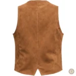 Gilet homme cuir suédé, mode western élégante