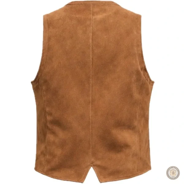 Gilet homme cuir suédé, mode western élégante